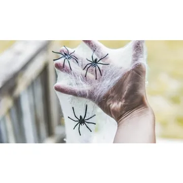 Happy Hippo Halloween Spider Web Decoration - Spooky & Realistic