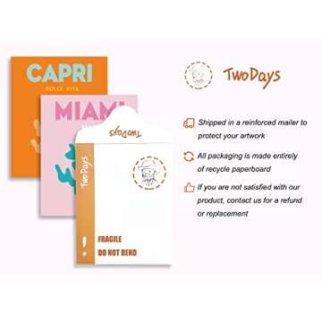 TwoDays Preppy Room Décor Aesthetic, Preppy Wall Decor, Preppy Travel Prints, Preppy Stuff, Preppy Things, Preppy Posters for Teen Girl Room (8" x 10"，Set of 6, UNFRAMED)