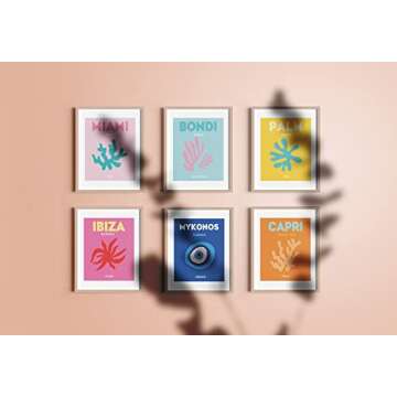 TwoDays Preppy Room Décor Aesthetic, Preppy Wall Decor, Preppy Travel Prints, Preppy Stuff, Preppy Things, Preppy Posters for Teen Girl Room (8" x 10"，Set of 6, UNFRAMED)