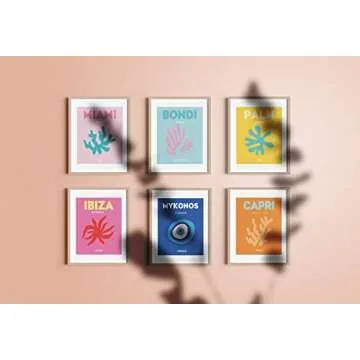 TwoDays Preppy Room Décor Aesthetic, Preppy Wall Decor, Preppy Travel Prints, Preppy Stuff, Preppy Things, Preppy Posters for Teen Girl Room (8" x 10"，Set of 6, UNFRAMED)