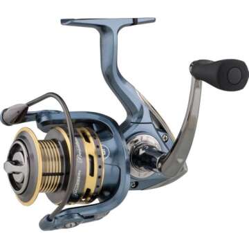 Pflueger President Spinning Reel, Size 40 Fishing Reel, Right/Left Handle Position, Graphite Body and Rotor, Corrosion-Resistant, Aluminum Spool, Front Drag System, Blue