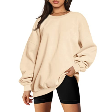 Trendy Queen Sweatshirts for Women Hoodies Oversized Crewneck Tops Sweaters Comfy Fall Winter Outfit...