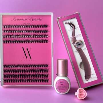 Valessence Lash Extension Kit 160pcs Clusters Individual Lashes Kit (40D-MIX-8-12mm) Lash Clusters, ...