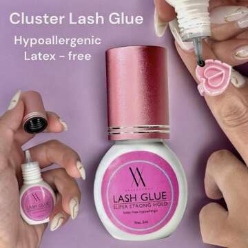 Valessence Lash Extension Kit 160pcs Clusters Individual Lashes Kit (40D-MIX-8-12mm) Lash Clusters, Lash Adhesive For Sensitive Eye, Lash Tweezer for Eyelash Extension at Home