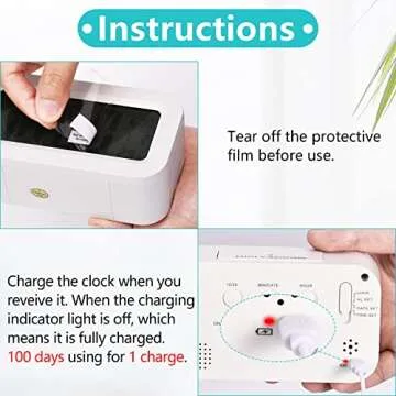 Stylish Digital Alarm Clock with USB Charger for Home