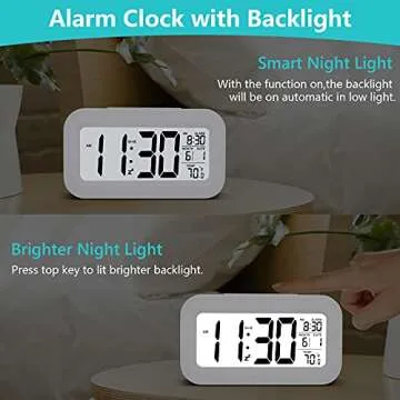 Stylish Digital Alarm Clock with USB Charger for Home