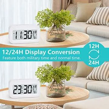 Stylish Digital Alarm Clock with USB Charger for Home