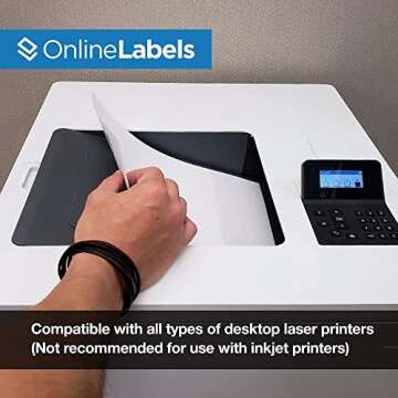 Waterproof Vinyl Sticker Paper for Laser Printers - 100 Sheets
