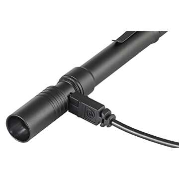 Streamlight 66134 Stylus Pro USB 350-Lumen Rechargeable Penlight with USB Cord & Nylon Holster, Black