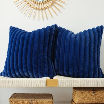 Luxurious JOJUSIS Faux Fur Throw Pillow Covers - Pack of 2