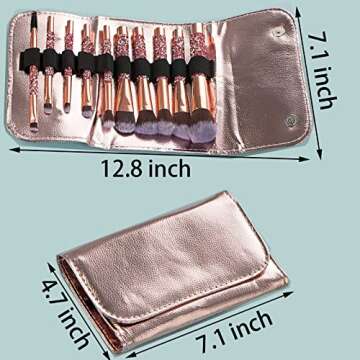 Glitz and Glam Essentials Makeup Brushes, 1 Set Rhinestone Makeup Brush Set Professional Beauty Cosm...