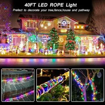 Bebrant LED Rope Lights Battery Operated String Lights-40Ft 120 LEDs 8 Modes Outdoor Waterproof Fair...