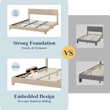 Allewie King Size Upholstered Bed Frame with Headboard