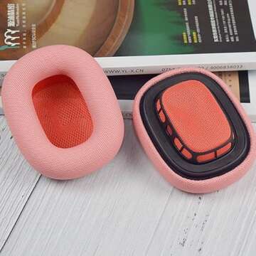 Ear Cushions Leather Replacement for AirPods Max Headphone Protein Leather Memory Foam earpads Ear Cups Replace Cushion (Pink)