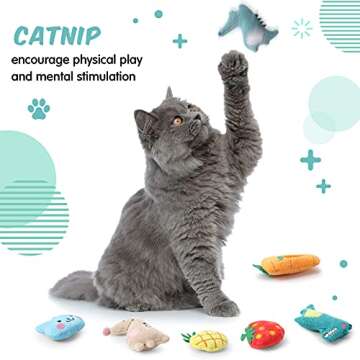 Gejoy 20 Pieces Catnip Toys for Indoor Cat Plush Cat Chew Toys Lovely Kitten Catnip Kitten Entertaining Interactive Kitten Dolls(Lovely)