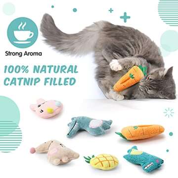 Gejoy 20 Pieces Catnip Toys for Indoor Cat Plush Cat Chew Toys Lovely Kitten Catnip Kitten Entertaining Interactive Kitten Dolls(Lovely)