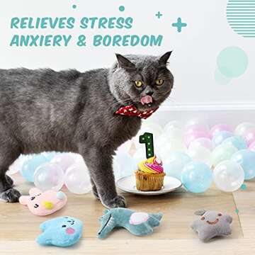 Gejoy 20 Pieces Catnip Toys for Indoor Cat Plush Cat Chew Toys Lovely Kitten Catnip Kitten Entertaining Interactive Kitten Dolls(Lovely)