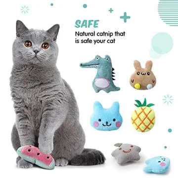 Gejoy 20 Pieces Catnip Toys for Indoor Cat Plush Cat Chew Toys Lovely Kitten Catnip Kitten Entertaining Interactive Kitten Dolls(Lovely)