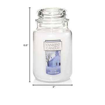 Yankee Candle White Christmas Scented, Classic 22oz Large Jar Single Wick Candle, Over 110 Hours of Burn Time