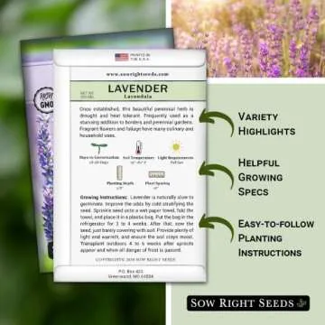 Sow Right Seeds - English Lavender Seeds for Planting - Non-GMO Heirloom Packet with Instructions to...