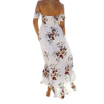 SVALIY Floral Off-Shoulder Maxi Beach Dress for Women