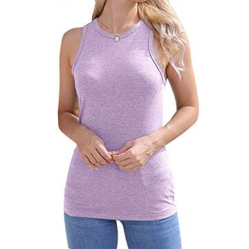 Langwyqu Women's Casual Summer Tank Top in Light Purple