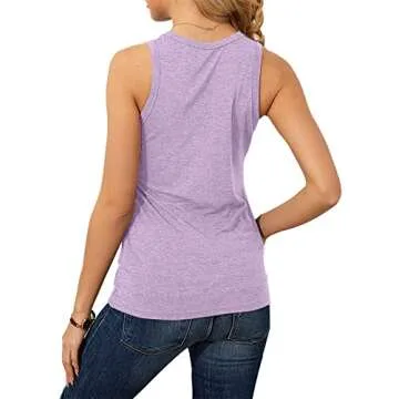 Langwyqu Women's Casual Summer Tank Top in Light Purple