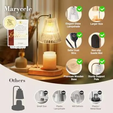 Marycele Candle Warmer Lamp with Timer Dimmer, Womens Day Birthday Gifts for Her Women Sister Friend...