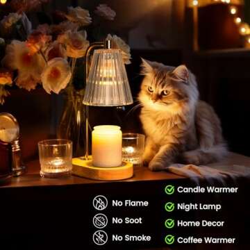 Marycele Candle Warmer Lamp with Timer Dimmer, Womens Day Birthday Gifts for Her Women Sister Friends, Wax Melt Warmer with 2 Bulbs for Jar Candles, Housewarming Gifts for New Home Room Office Decor