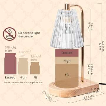 Marycele Candle Warmer Lamp with Timer Dimmer, Womens Day Birthday Gifts for Her Women Sister Friends, Wax Melt Warmer with 2 Bulbs for Jar Candles, Housewarming Gifts for New Home Room Office Decor