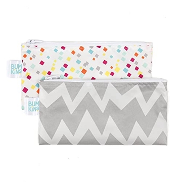 Bumkins Reusable Snack Bags - Eco-Friendly, Washable 2-Pack