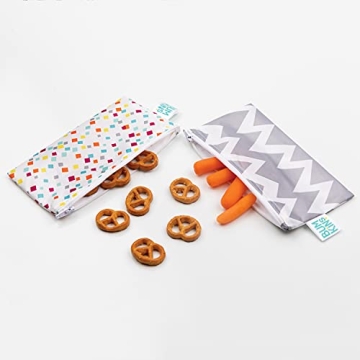 Bumkins Reusable Snack Bags - Eco-Friendly, Washable 2-Pack