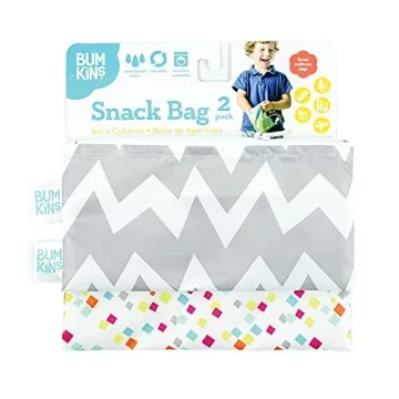 Bumkins Reusable Snack Bags - Eco-Friendly, Washable 2-Pack