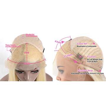 Geeta Hair 613 Lace Front Wigs Human Hair 150% Density 13×4 Blonde Lace Front Human Hair Wigs for Woman Pre Plucked Brazilian Straight Lace Frontal Wigs with Baby Hair Natural Color