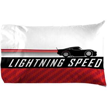 Jay Franco Disney Pixar Cars Race Ready Queen Sheet Set - 4 Piece Set Super Soft and Cozy Kid’s Bedding Features Lewis Hamilton - Fade Resistant Microfiber Sheets (Official Disney Pixar Product)
