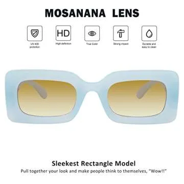 Trendy Rectangle Sunglasses with UV Protection