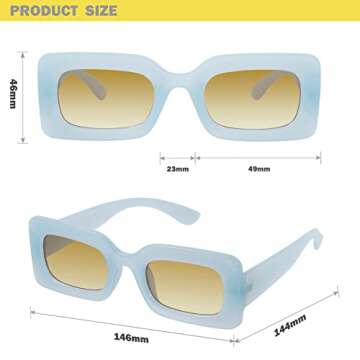 Trendy Rectangle Sunglasses with UV Protection