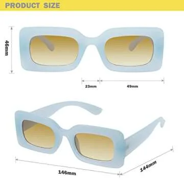 Trendy Rectangle Sunglasses with UV Protection