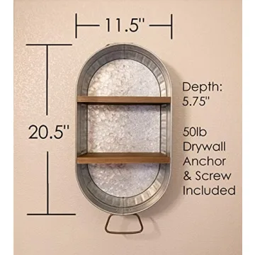 Rustic Galvanized Wash Tub & Shelves for Bathrooms