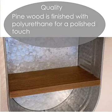 Rustic Galvanized Wash Tub & Shelves for Bathrooms