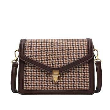 Vintage Plaid Crossbody Bag for Modern Women - Chic & Compact