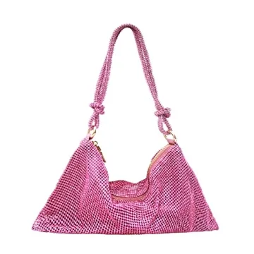 Stunning Rhinestone Purse Silver Hobo Bag - Perfect for Parties and Weddings