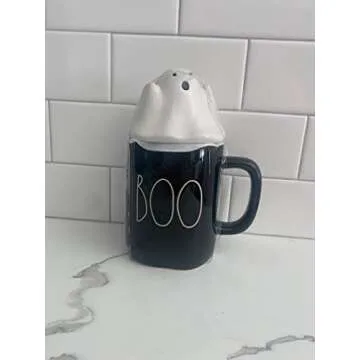 Rae Dunn SPOOKY Mug - with GHOST topper - Ceramic - 16 oz