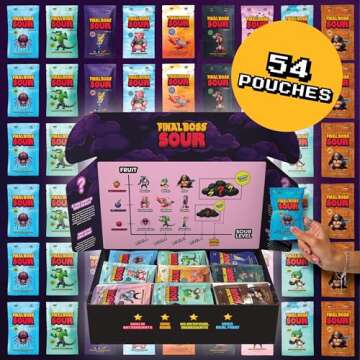 Final Boss Sour, Extremely Super Sour Gummy Candy Mega Variety Bundle, Strawberry, Blueberry, Cranbe...