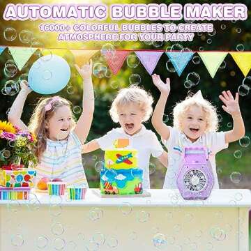 FUNNYB&G Bubble Machine, Upgraded Portable Bubble Maker, 18000+ Big Bubbles Per Minute, for Indoor O...