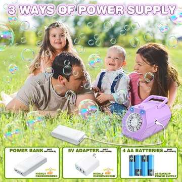 FUNNYB&G Bubble Machine, Upgraded Portable Bubble Maker, 18000+ Big Bubbles Per Minute, for Indoor Outdoor Birthday, Wedding, Parties, Kids Age 1 2 3 4 5 Gifts, Purple