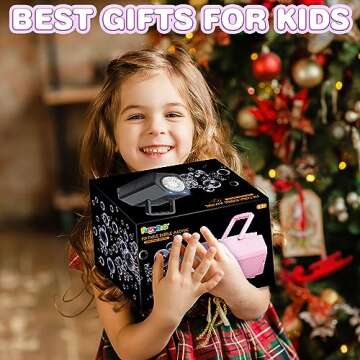 FUNNYB&G Bubble Machine, Upgraded Portable Bubble Maker, 18000+ Big Bubbles Per Minute, for Indoor Outdoor Birthday, Wedding, Parties, Kids Age 1 2 3 4 5 Gifts, Purple