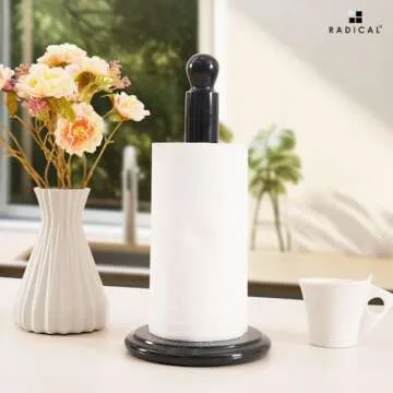 RADICALn Black Marble Paper Towel Holder - Elegant Kitchen Decor