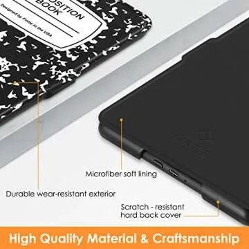 Fintie Slimshell Case for 6.8" Kindle Paperwhite (11th Generation-2021) and Kindle Paperwhite Signature Edition - Premium Lightweight PU Leather Cover with Auto Sleep/Wake, Composition Book