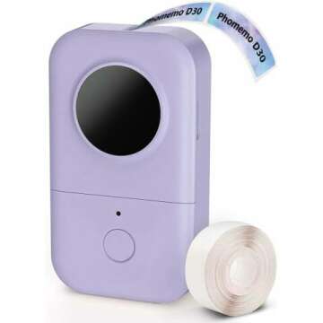 Portable Phomemo D30 Bluetooth Label Maker - Easy Office Organization
